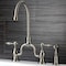Kingston Brass KS7798TALBS Bridge Kitchen Faucet W/ Brass Sprayer, Brushed Nickel KS7798TALBS - alternate 2